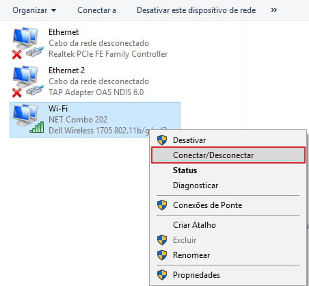 PC conectado ao Wi-Fi mas sem acesso à Internet